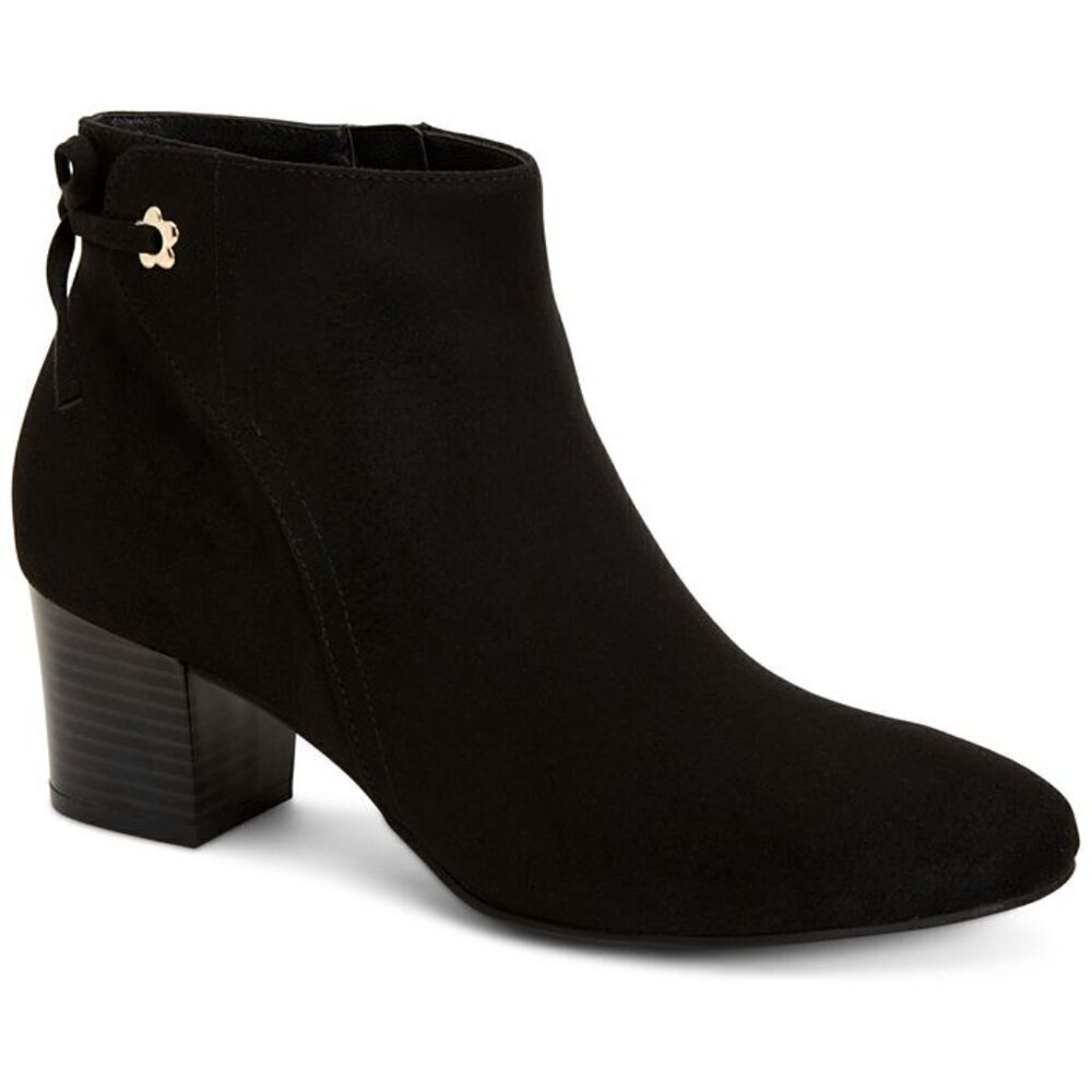 Charter Club Women's Black Jovanaa Round Toe Block Heel Ankle Boots Size 10